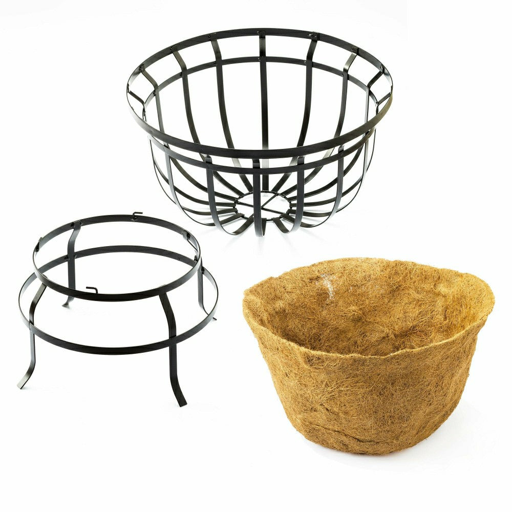 Plow & Hearth Round Coco Basket Planter