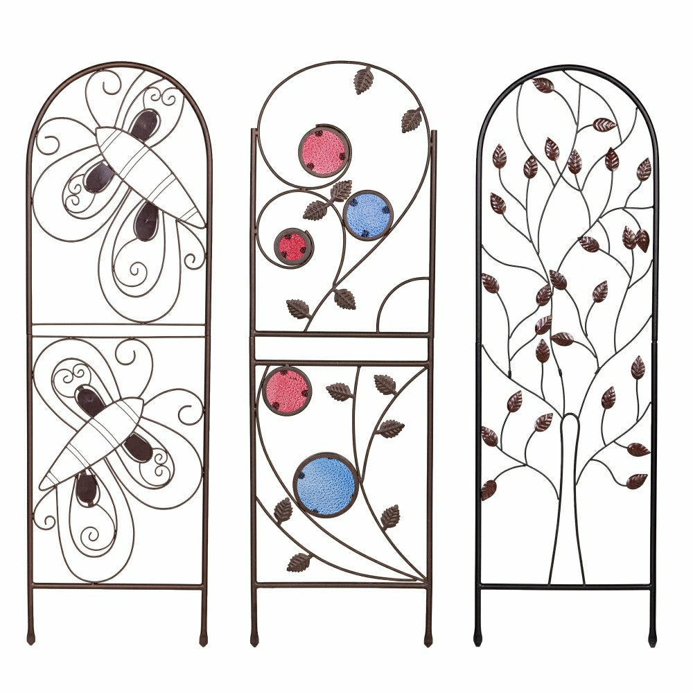 Plow & Hearth Metal Trellis with Glass Accents