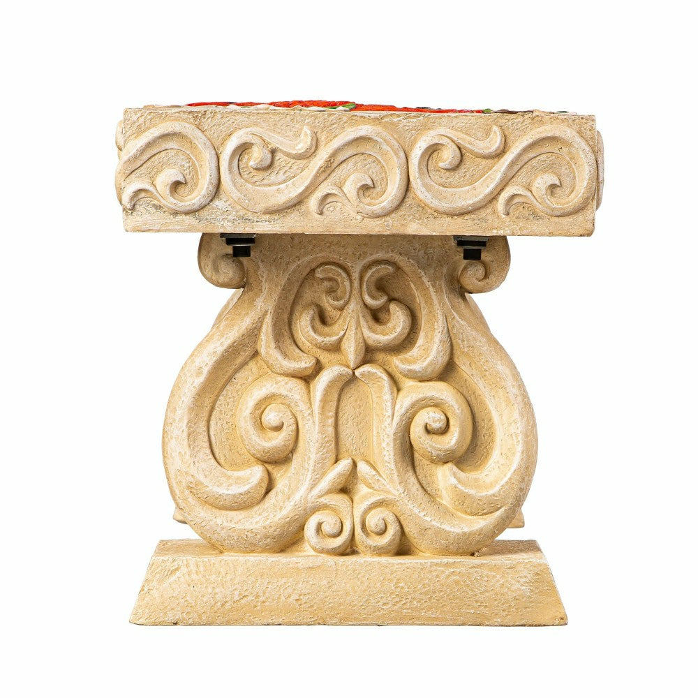 Plow & Hearth Cardinals Appear Memorial LED Resin Garden Bench