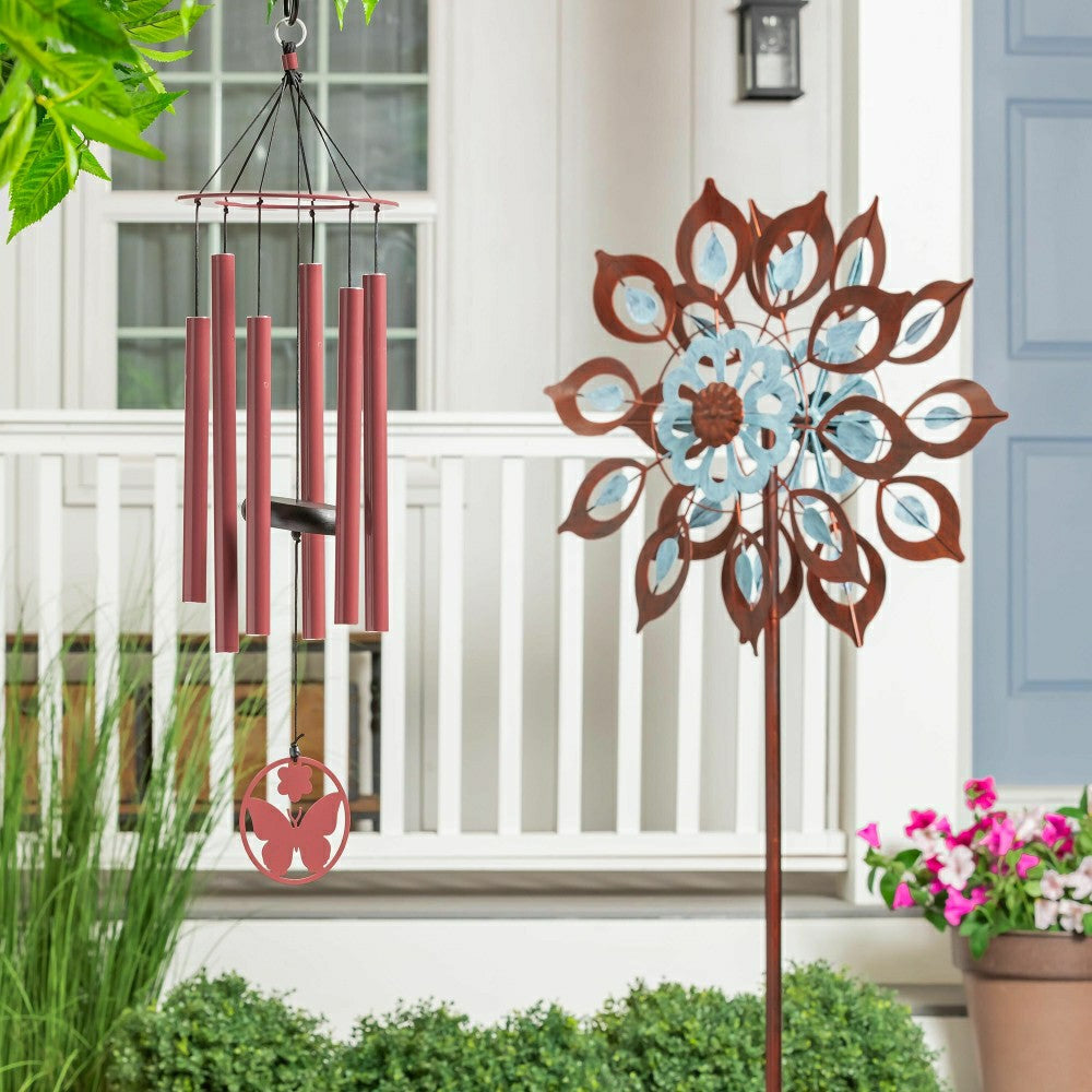 Plow & Hearth Copper Lily Wind Spinner