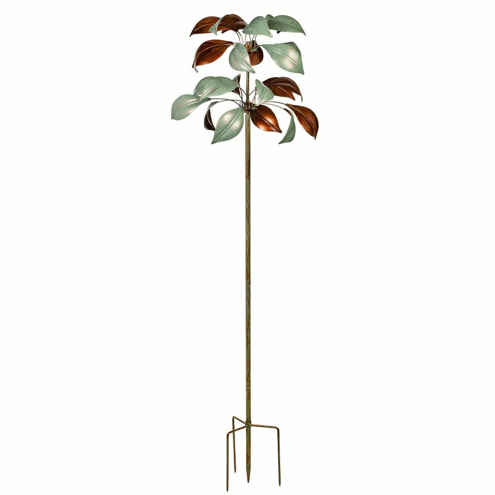 Plow & Hearth Verdigris & Copper Leaf Wind Spinner, 96" H
