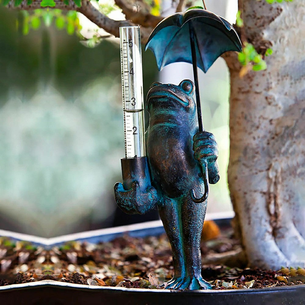 Plow & Hearth Frog Rain Gauge