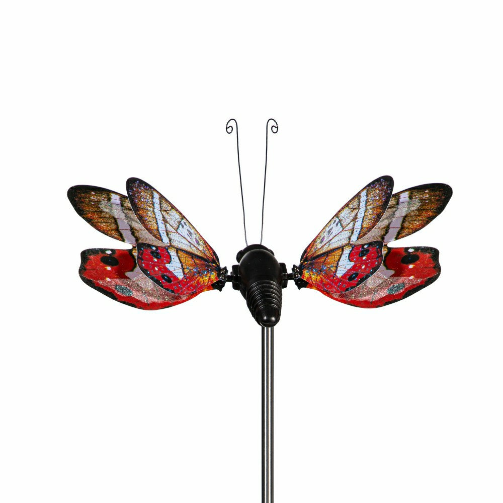 Plow & Hearth Flutterfly Solar Garden Stake, Red