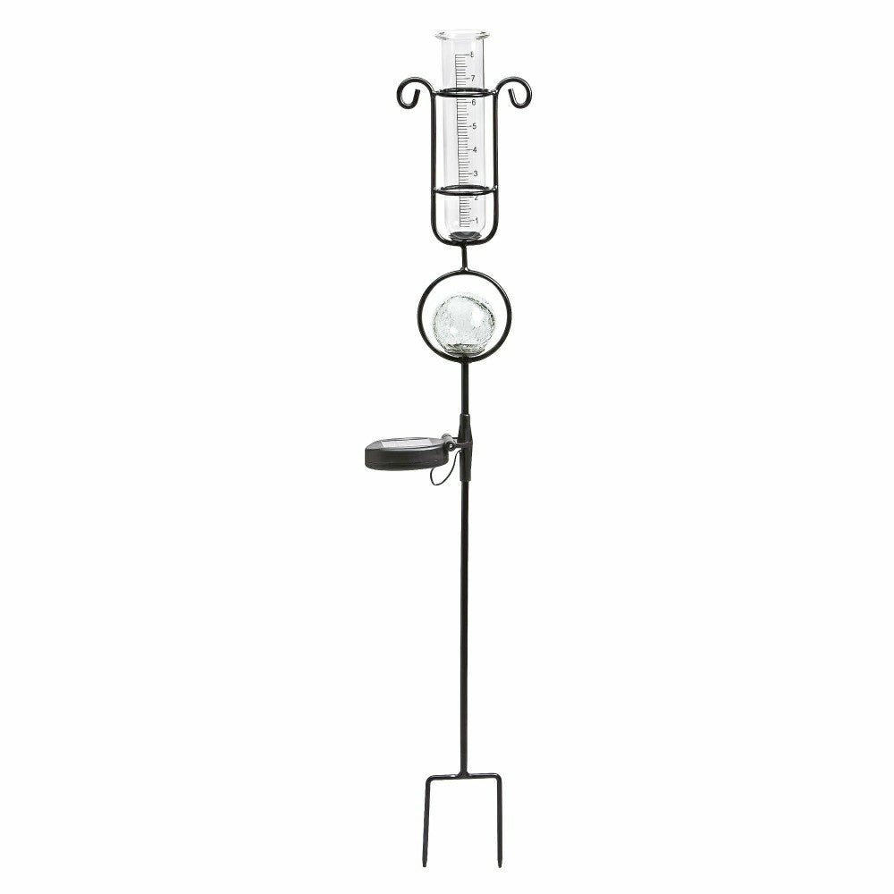 Plow & Hearth Cottage Garden Rain Gauge, Solar Rain Gauge