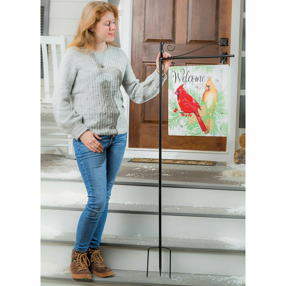Plow & Hearth Winter Cardinal Couple Solar Greeter Stake, 55"H