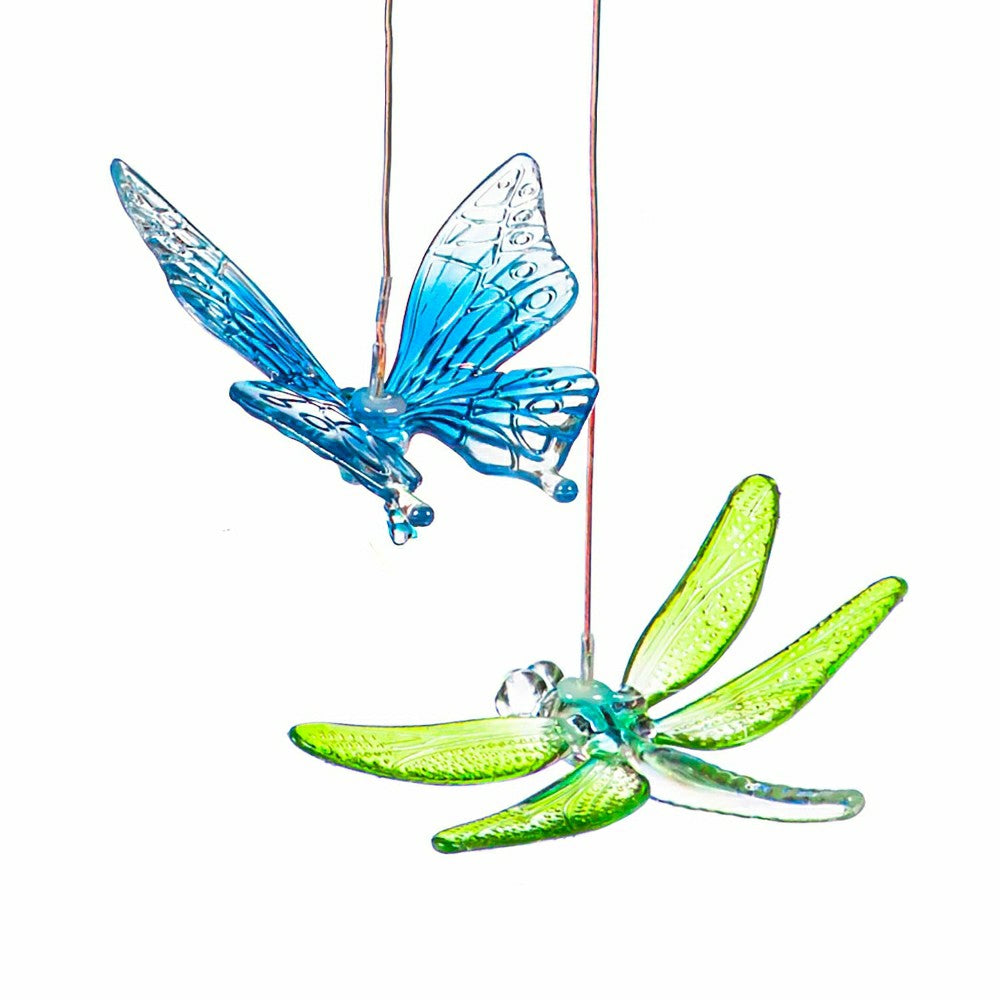 Plow & Hearth Dragonfly & Butterfly Color Changing Solar Mobile