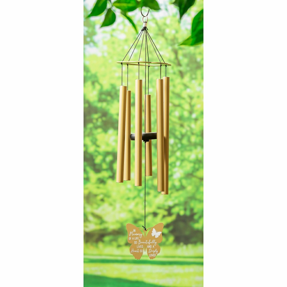 Plow & Hearth Hand Tuned Memorial "In Memory Of A Life So Beautifully Lived" Wind Ch