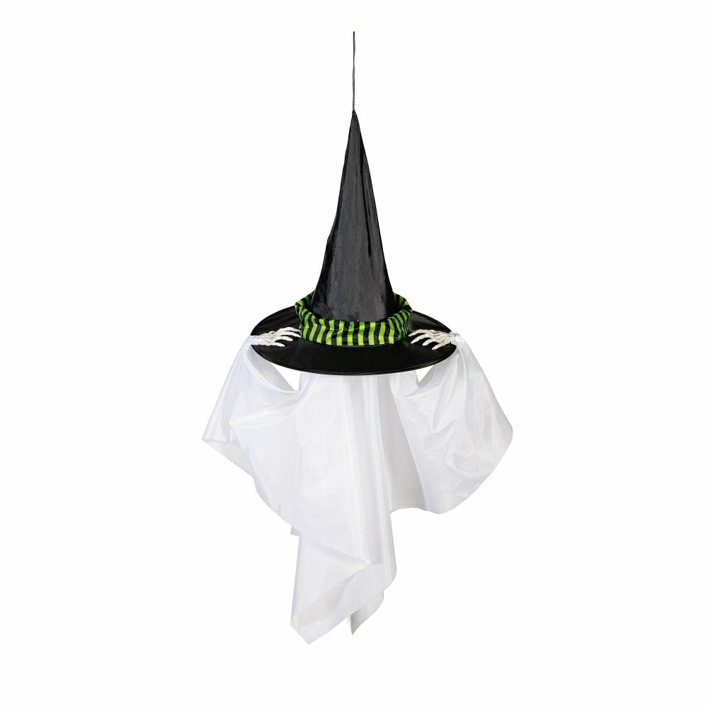Plow & Hearth Animated Witch Hat Ghost with Color-Changing LED Lights and Sound Hang