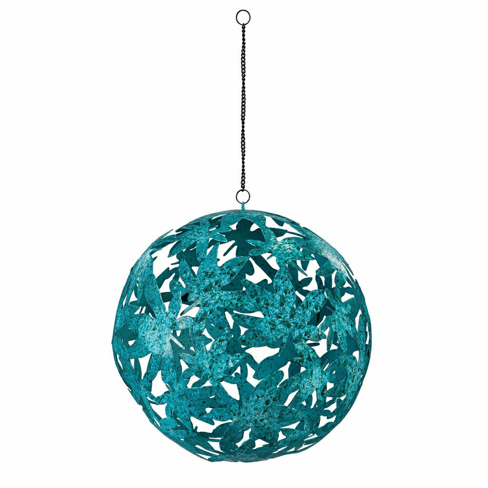 Plow & Hearth Metal Leaves Decorative Garden Ball, 10"