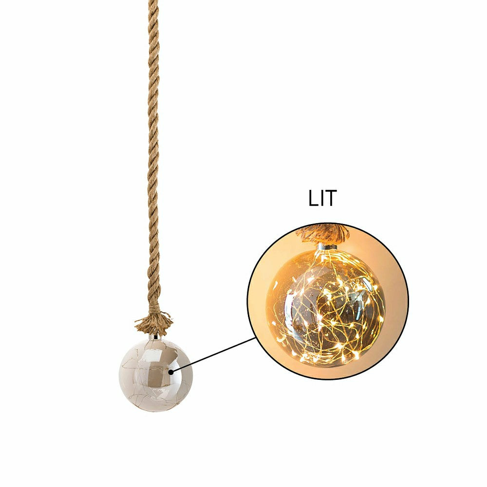 Plow & Hearth Jute Rope Light Sphere, Small