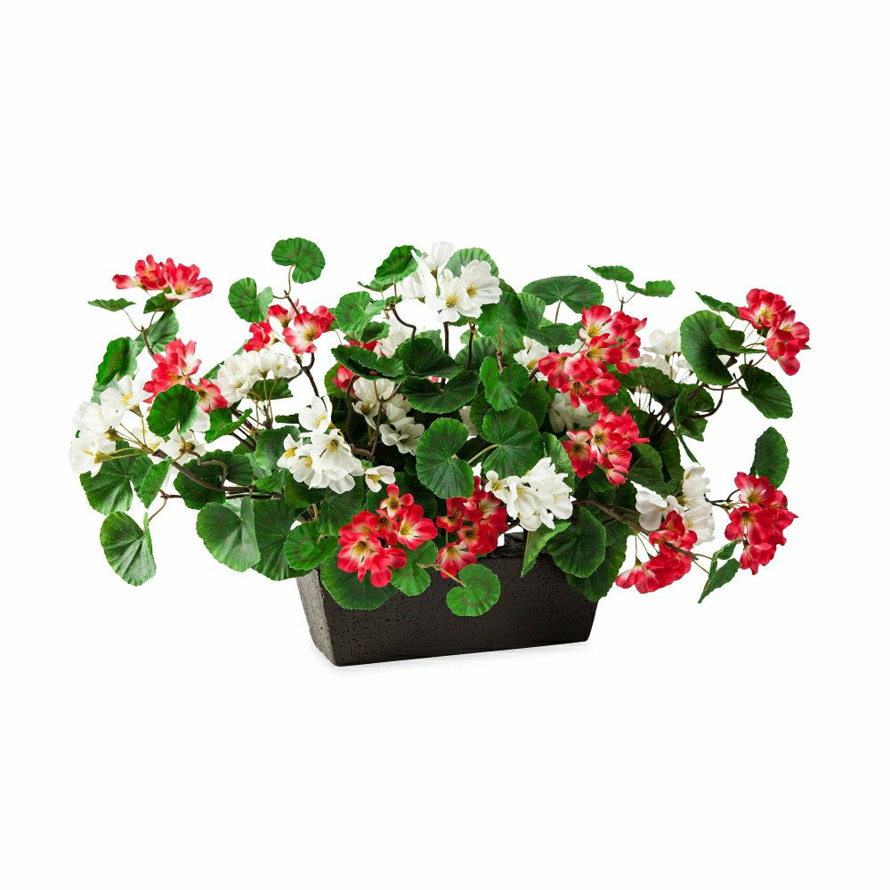 Plow & Hearth Everlasting Faux Red & White Geranium Window Box Filler