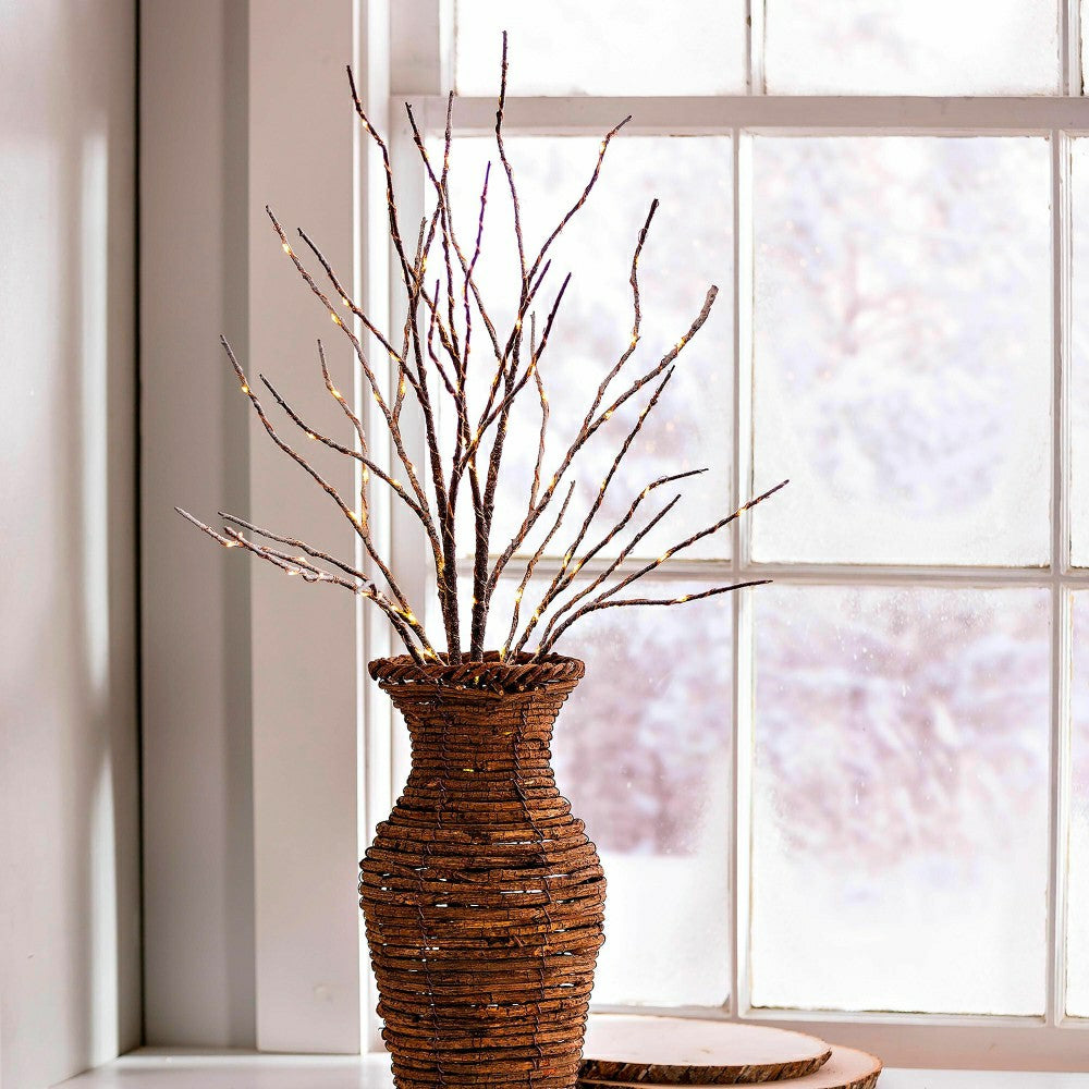Plow & Hearth Indoor/Outdoor Lighted Birch Branches, Set of 2