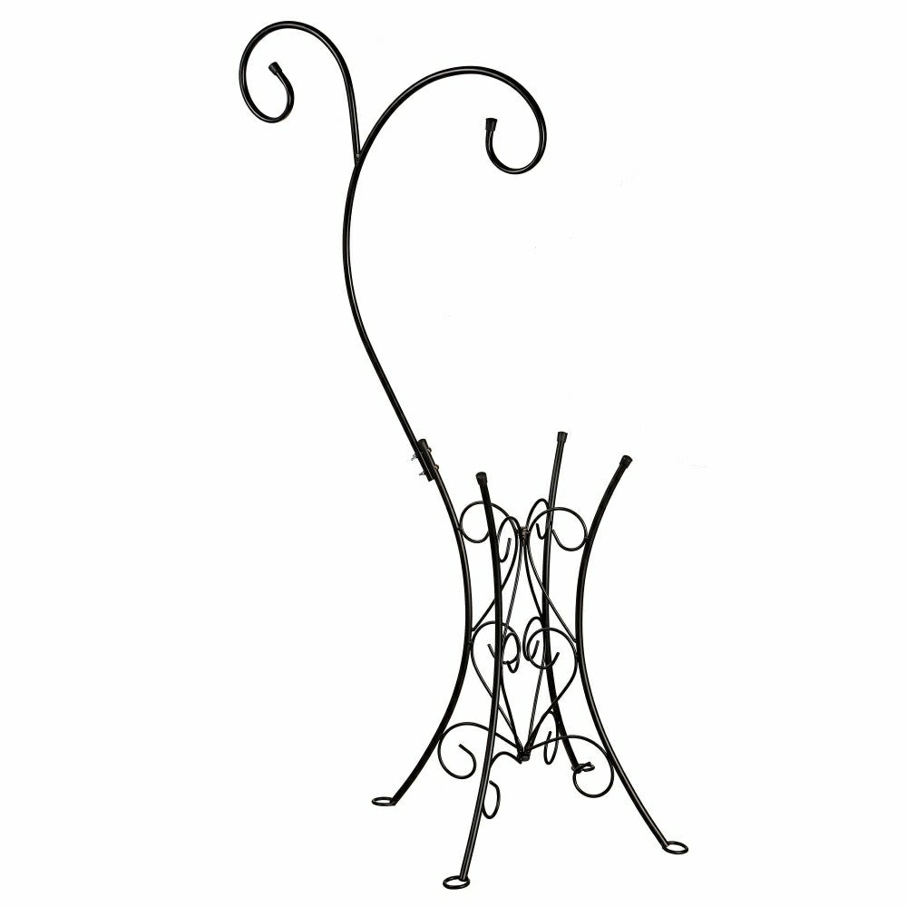 Plow & Hearth Metal Birdbath Stand with Dual Shepard’s Hooks