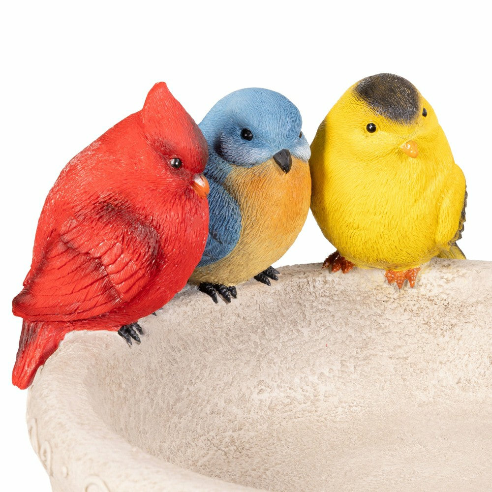Plow & Hearth Trio Birds Resin Birdbath