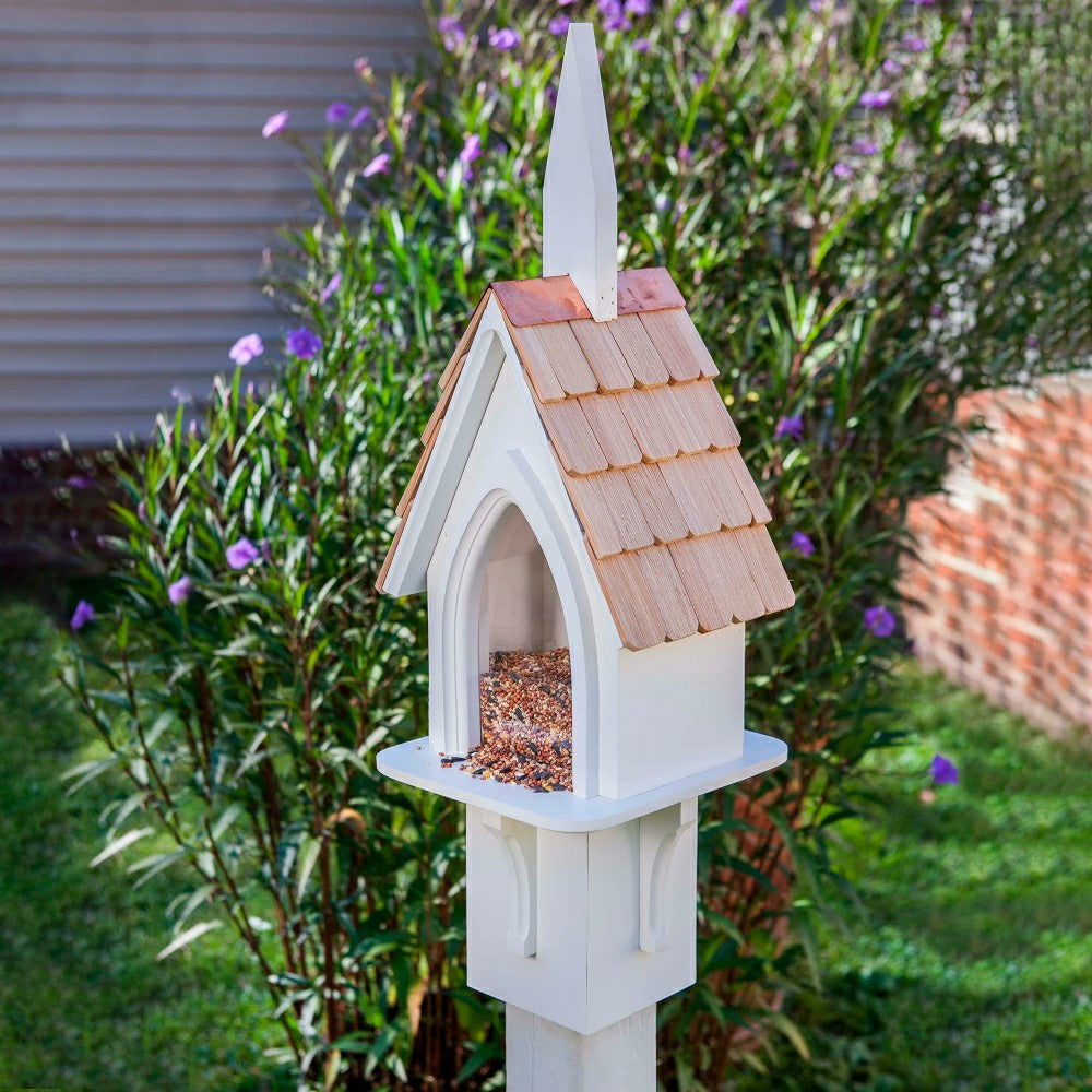 Plow & Hearth Parish Picnic Cypress and PVC Bird Feeder