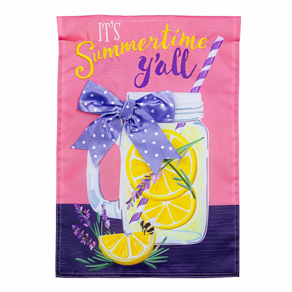 Plow & Hearth Lavender Lemonade Applique Garden Flag