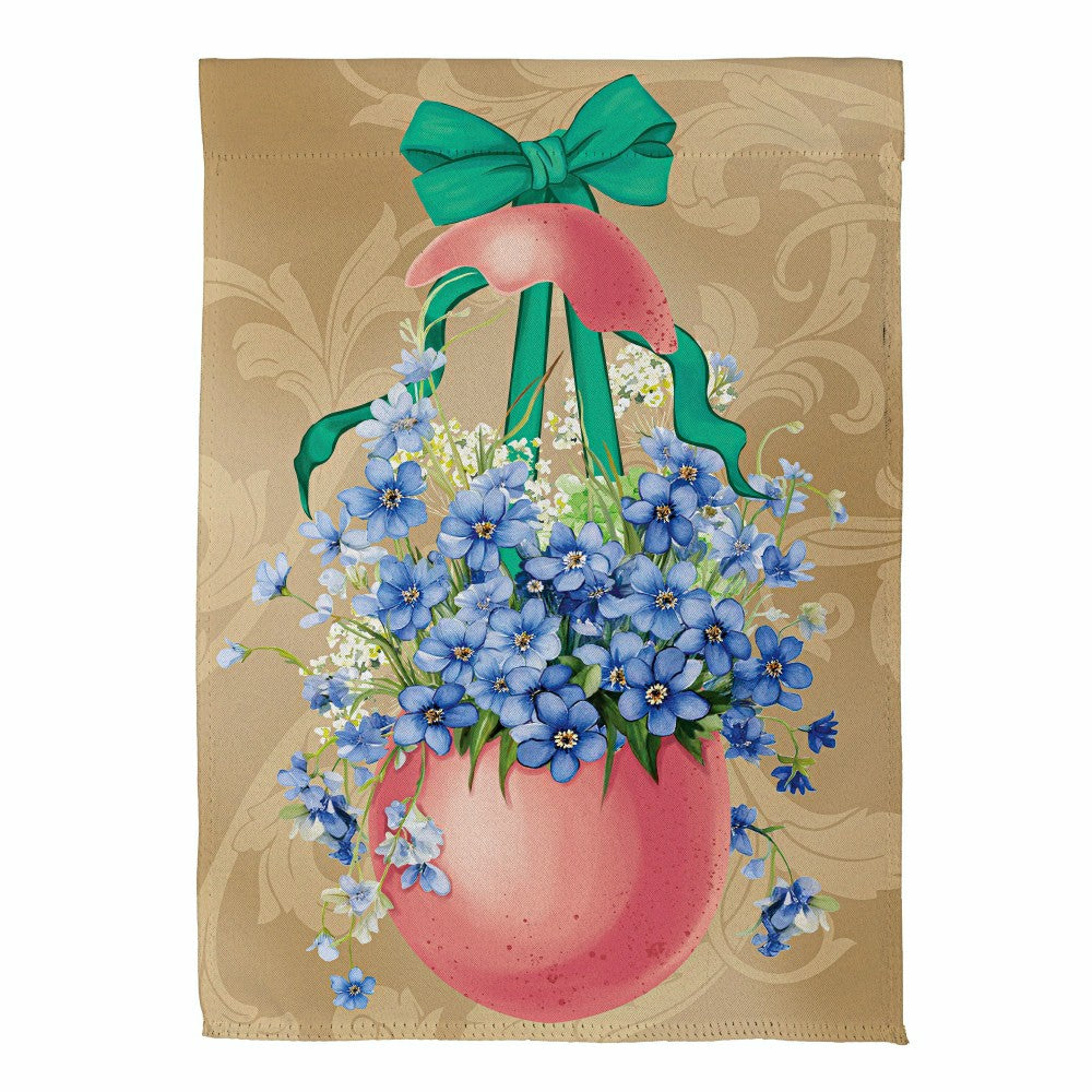 Plow & Hearth Floral Easter Egg Suede Garden Flag
