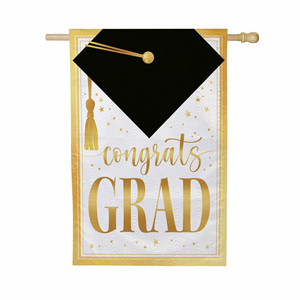 Plow & Hearth Graduation Moire House Flag