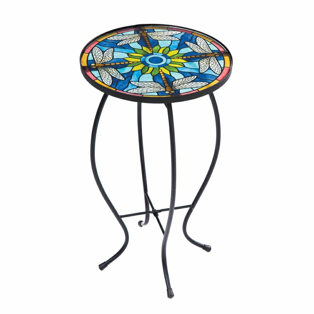 Plow & Hearth Glass Table, Tiffany Inspired Dragonfly