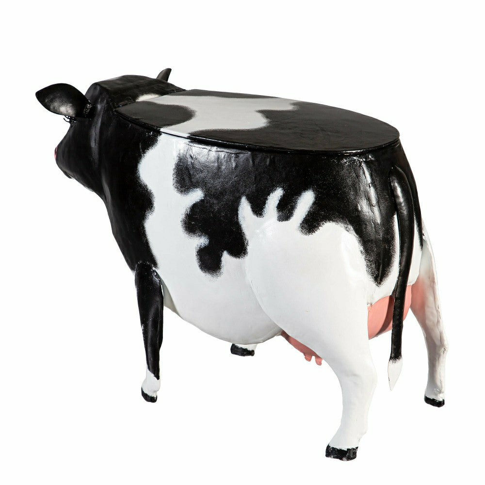 Plow & Hearth Recycled Metal Cow Table With Storage