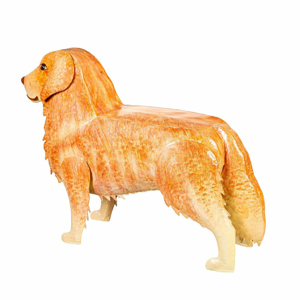 Plow & Hearth Handmade Metal Golden Retriever Table
