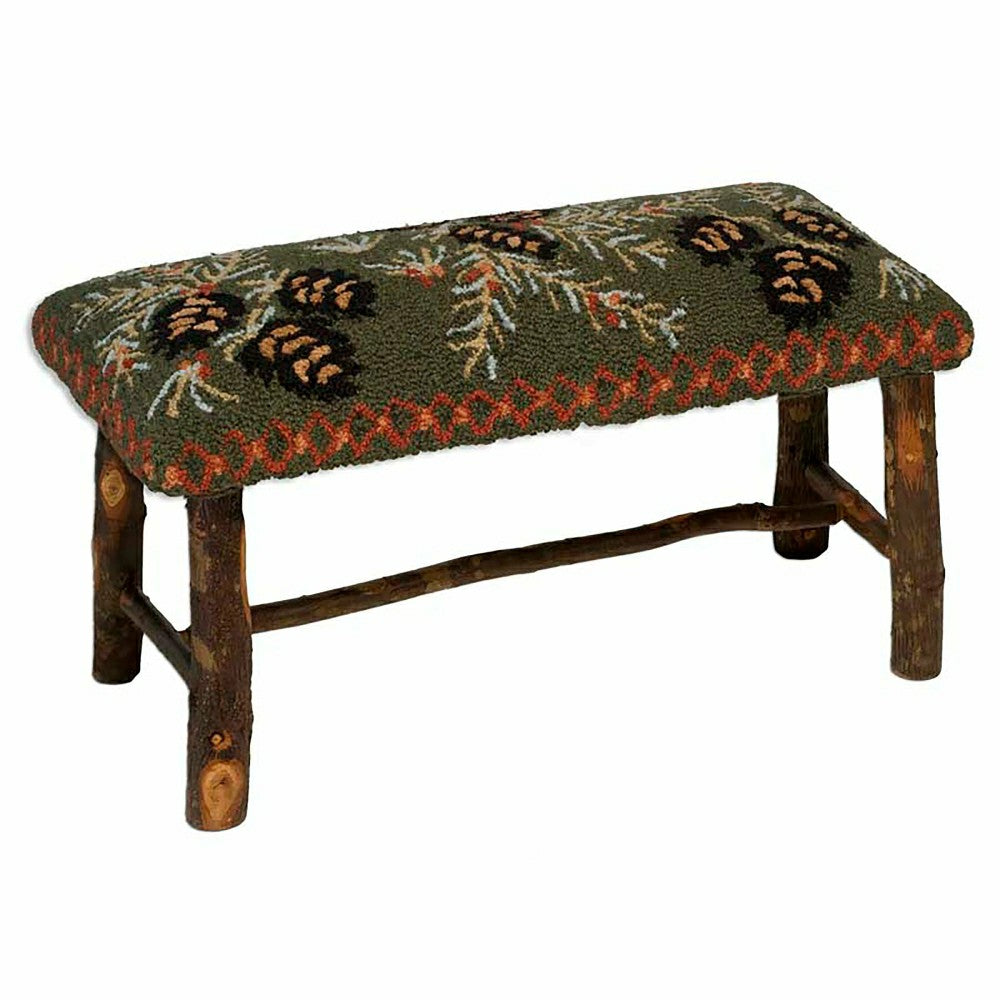 Plow & Hearth Pine Cone Upholstered Bench