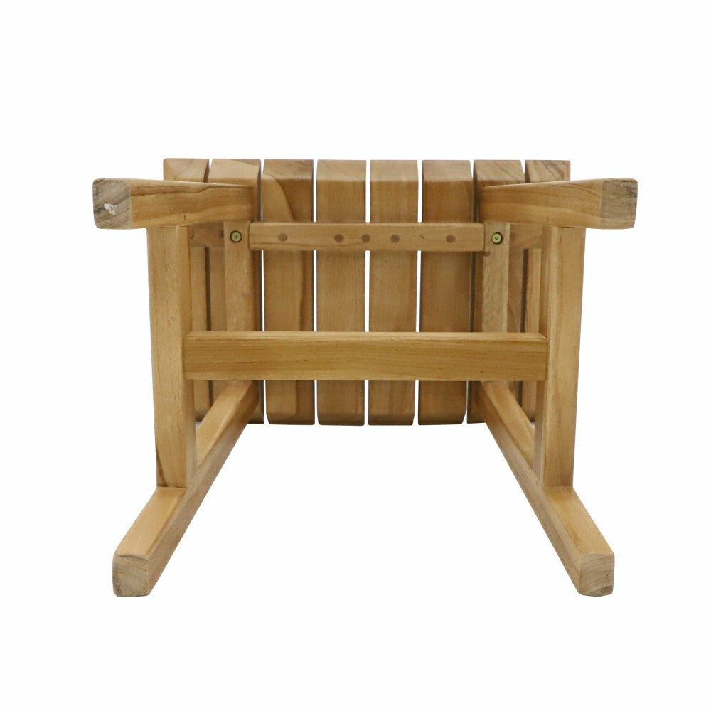 Plow & Hearth Phoenix Natural Teak Shower and Bath Slatted Stool
