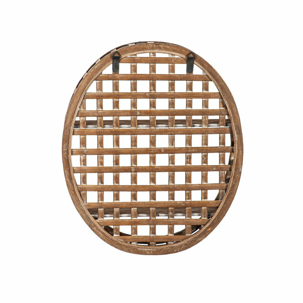 Plow & Hearth Woven Oval Wall Shelf