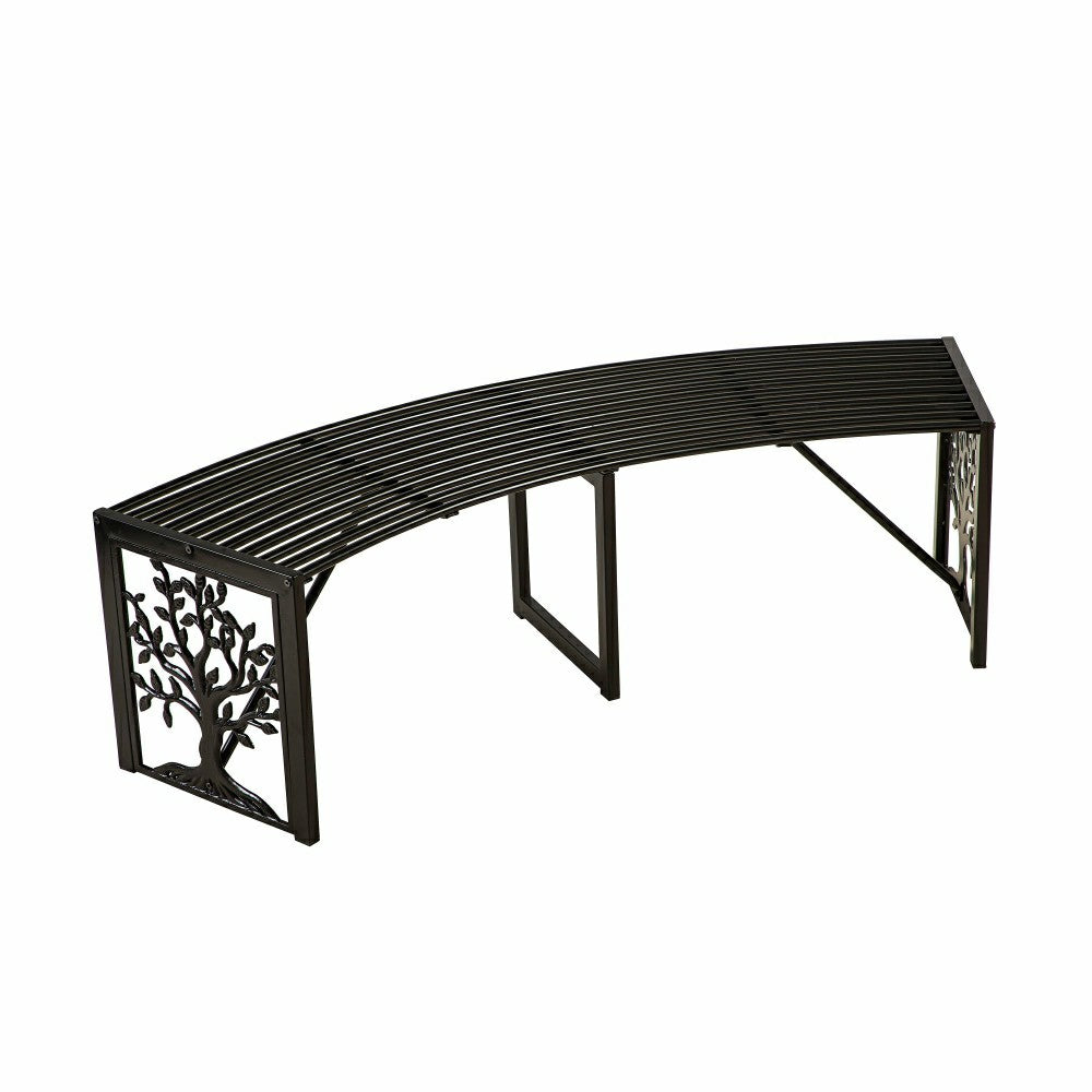 Plow & Hearth Curved Metal Bench Tree of Life