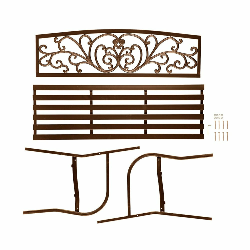 Plow & Hearth Blooming Metal Garden Bench
