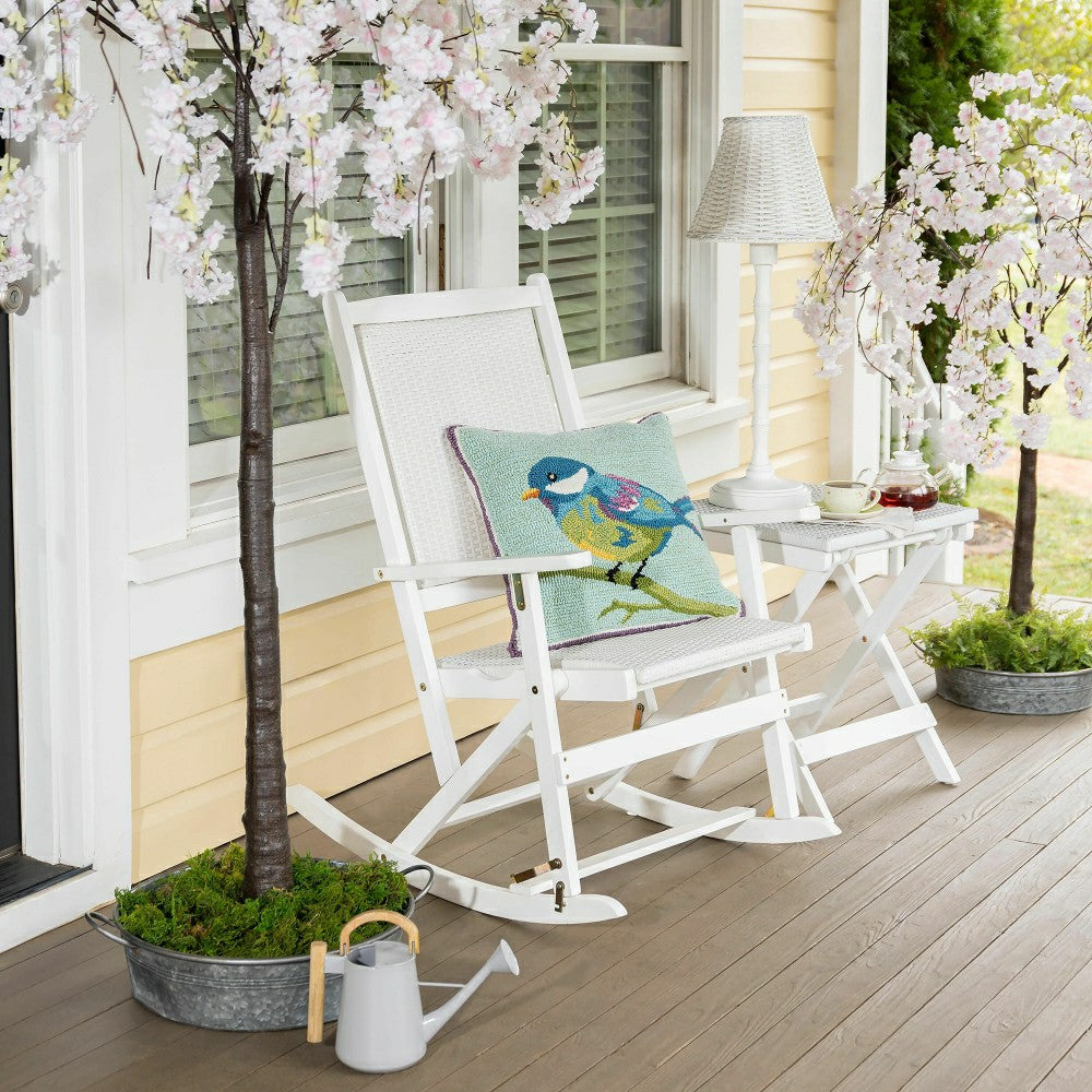 Plow & Hearth Claytor Folding Eucalyptus Outdoor Side Table