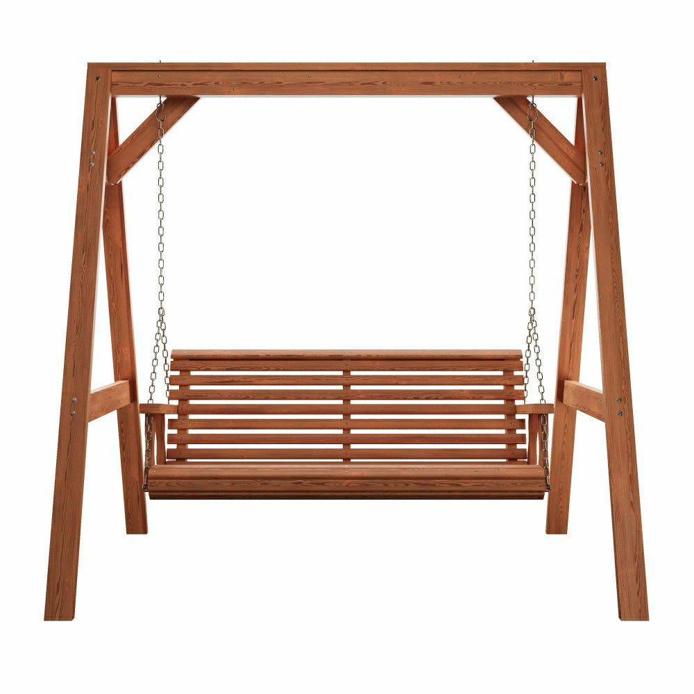 Plow & Hearth Amish Casual Heavy Duty Roll Back Swing with A-Frame Stand