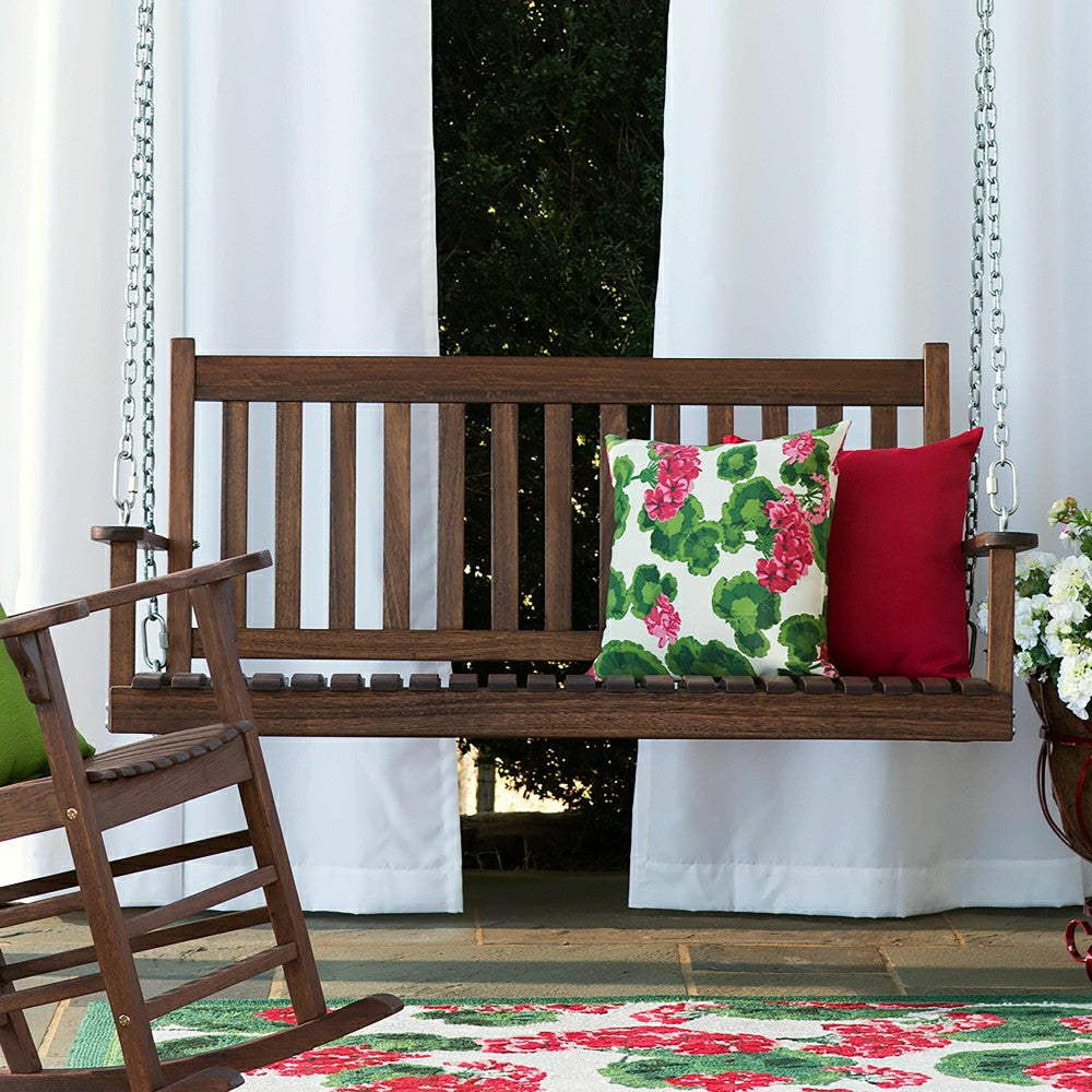 Plow & Hearth Slatted Wood Porch Swing