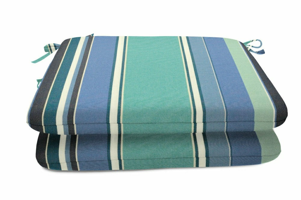 Plow & Hearth Polyester Classic Seat Pad 20"x20", Set of 2, Blue
