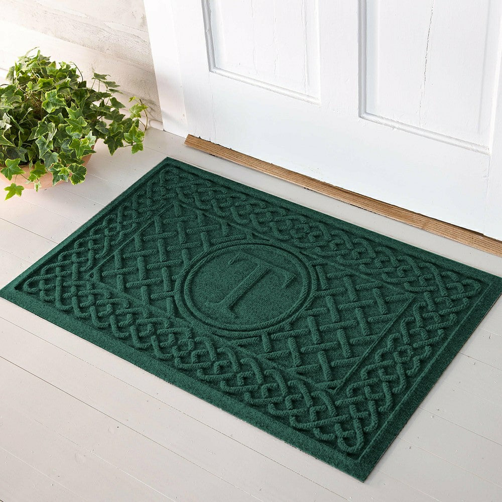 Plow & Hearth WaterHog® Cable Weave Doormat with Single Initial, 2' x 3'