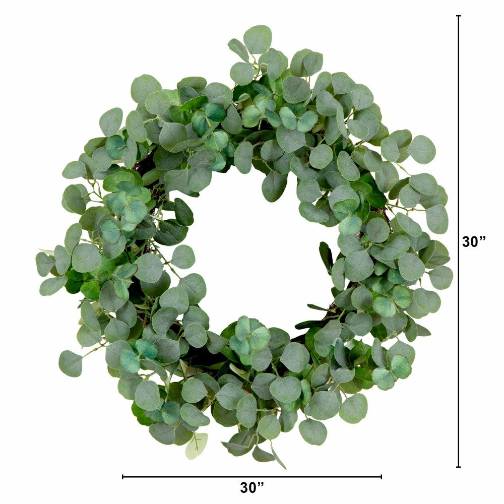 Plow & Hearth 30” Artificial Eucalyptus Wreath