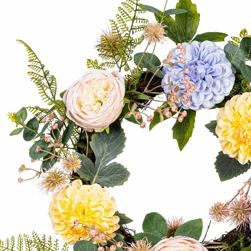 Plow & Hearth What She Shed Wreath Artificial Floral, 21.5"