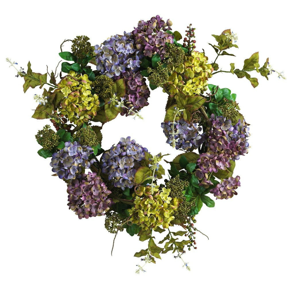 Plow & Hearth 24" Mixed Hydrangea Wreath