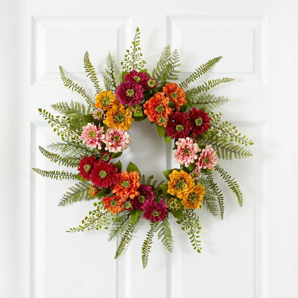 Plow & Hearth 20" Mixed Flower Wreath