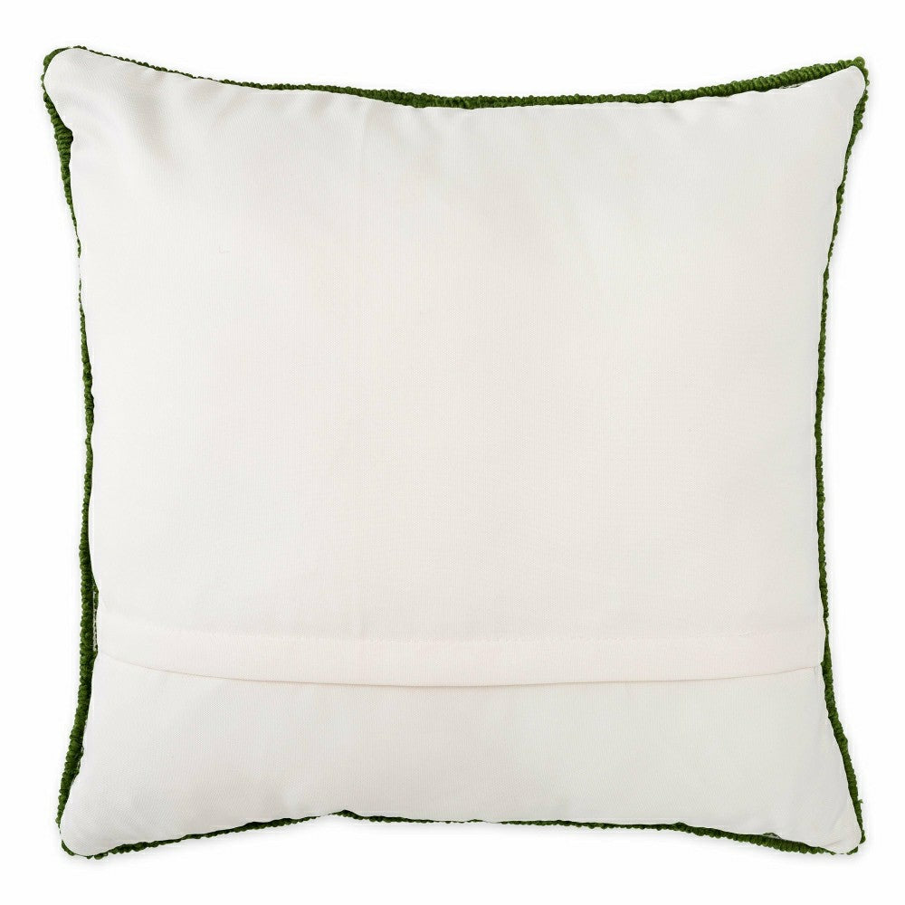 Plow & Hearth Indoor/Outdoor Pink Tulips Hooked Polypropylene Throw Pillow