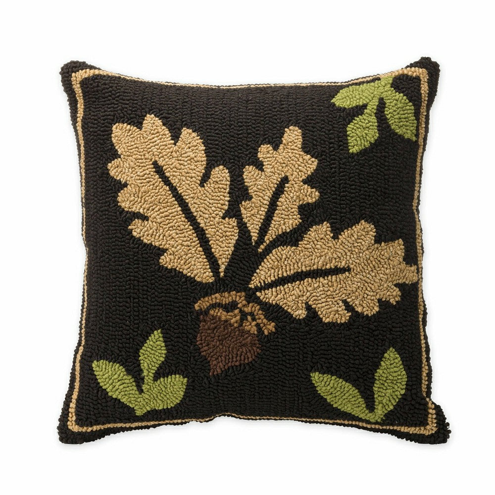 Plow & Hearth Indoor/Outdoor Woodland Throw Pillow w/Acorn