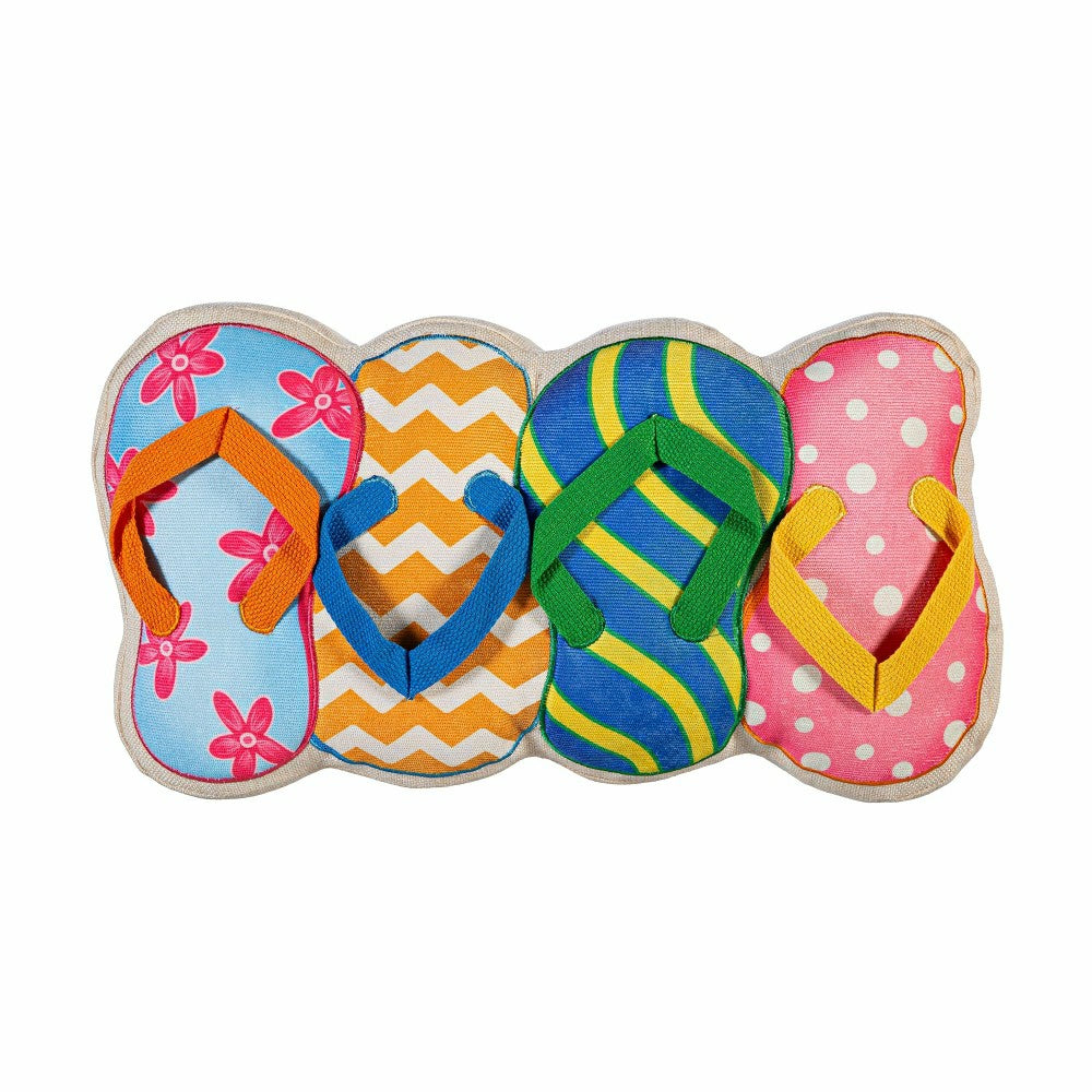 Plow & Hearth Flip Flop Shaped Pillow, 17.5"L
