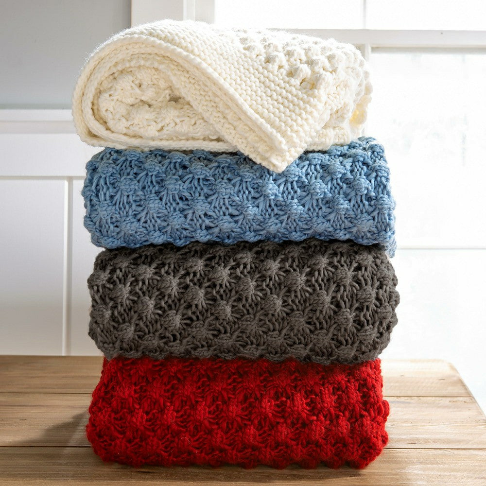 Plow & Hearth Lightweight Knitted Cozy Acrylic Throw