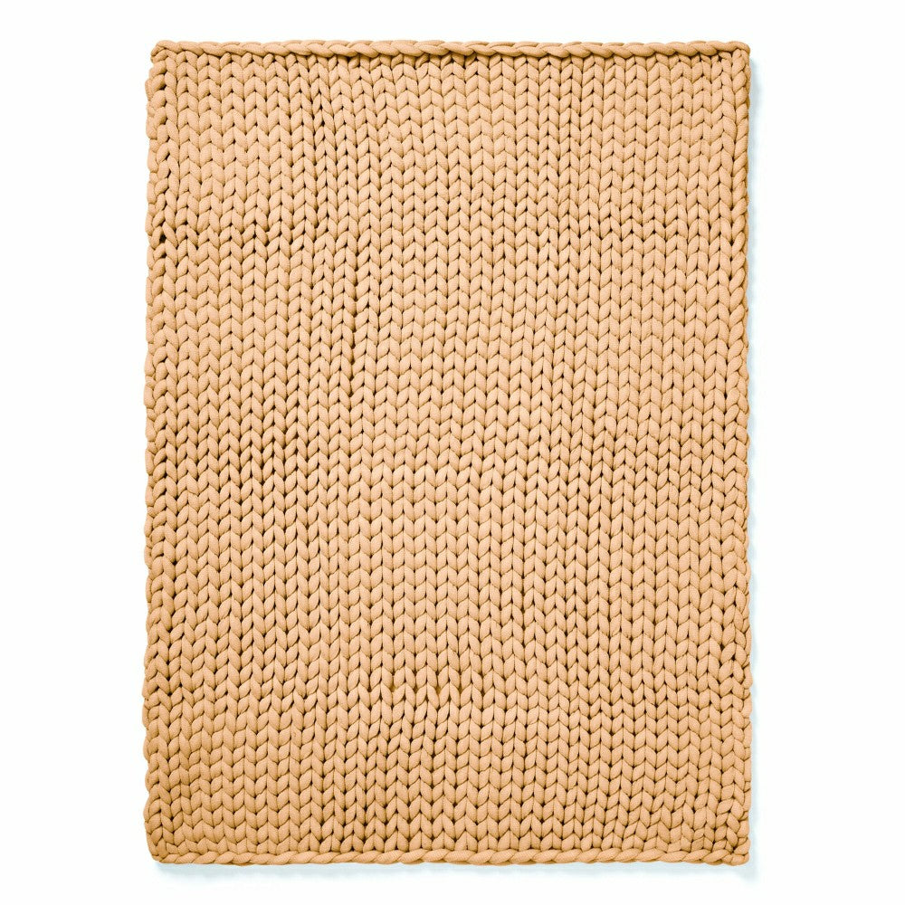 Plow & Hearth Chunky Knit Throw, Camel