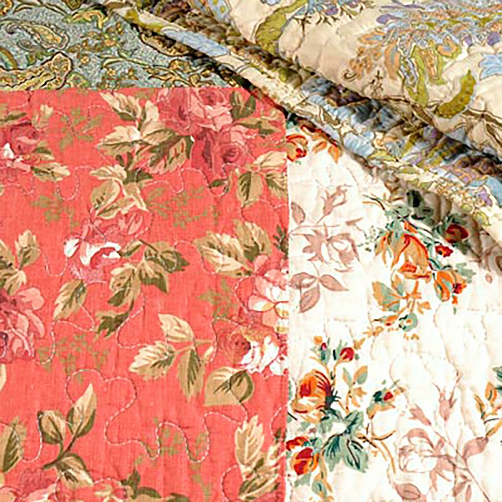 Plow & Hearth Wildflower Patchwork Block Quilt