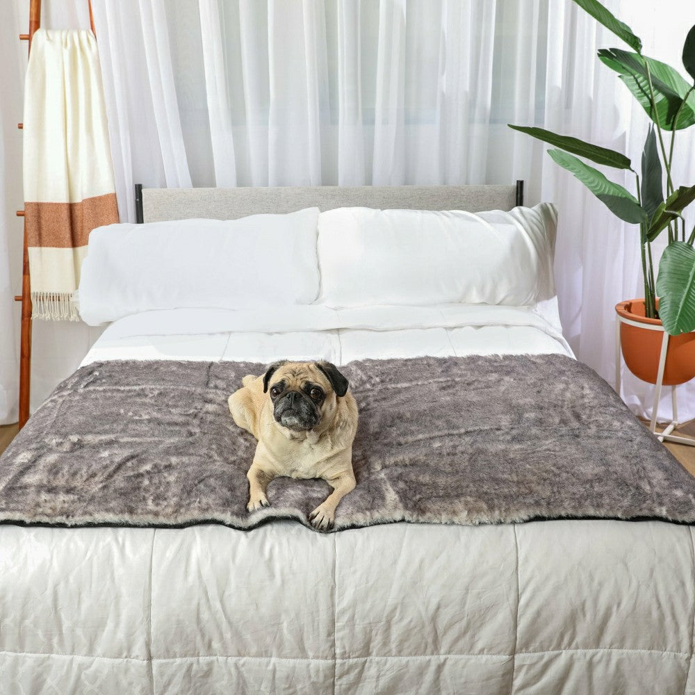 Plow & Hearth PupProtector™ Luxe Waterproof Bed Runner - Ultra Soft Chinchilla