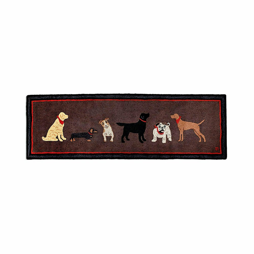Plow & Hearth All Dogs Hand-Hooked Wool Hearth Runner, 2'5" x 8'