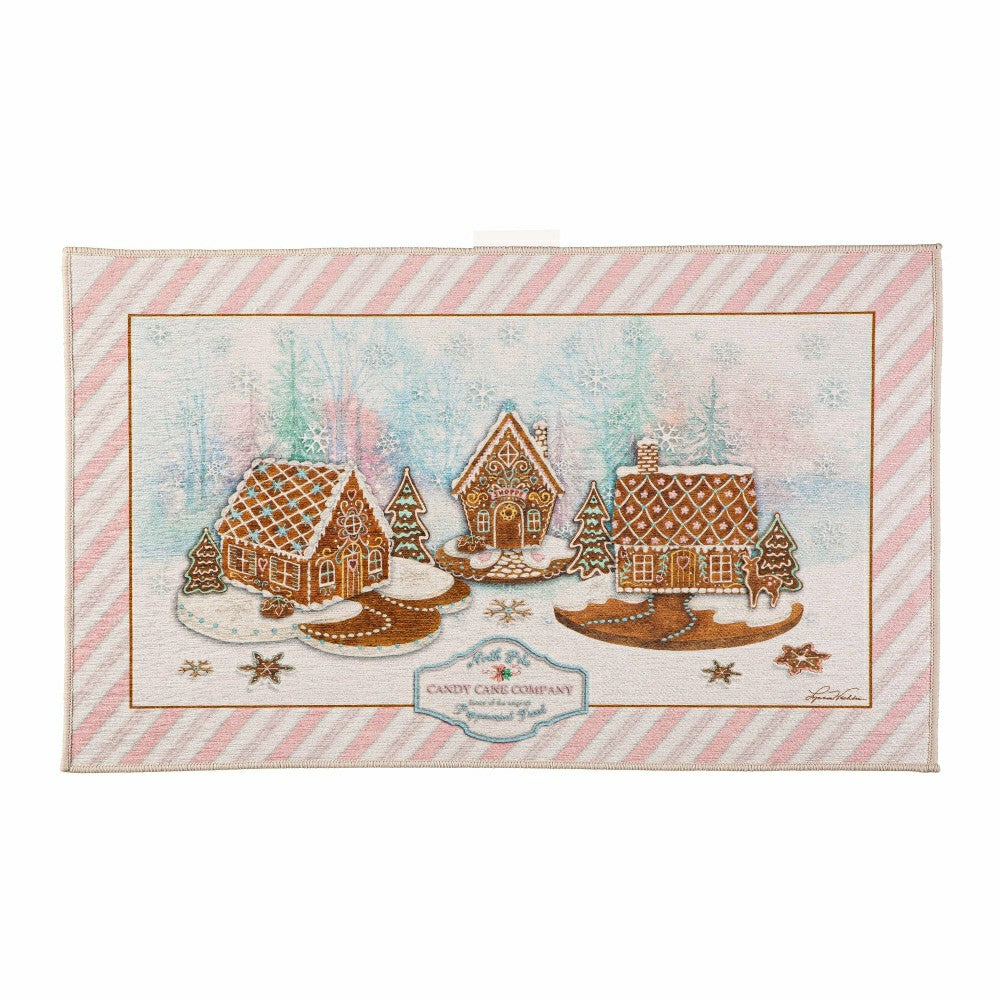 Plow & Hearth Season's Greeting Gingerbread Washable Indoor/Outdoor Mat