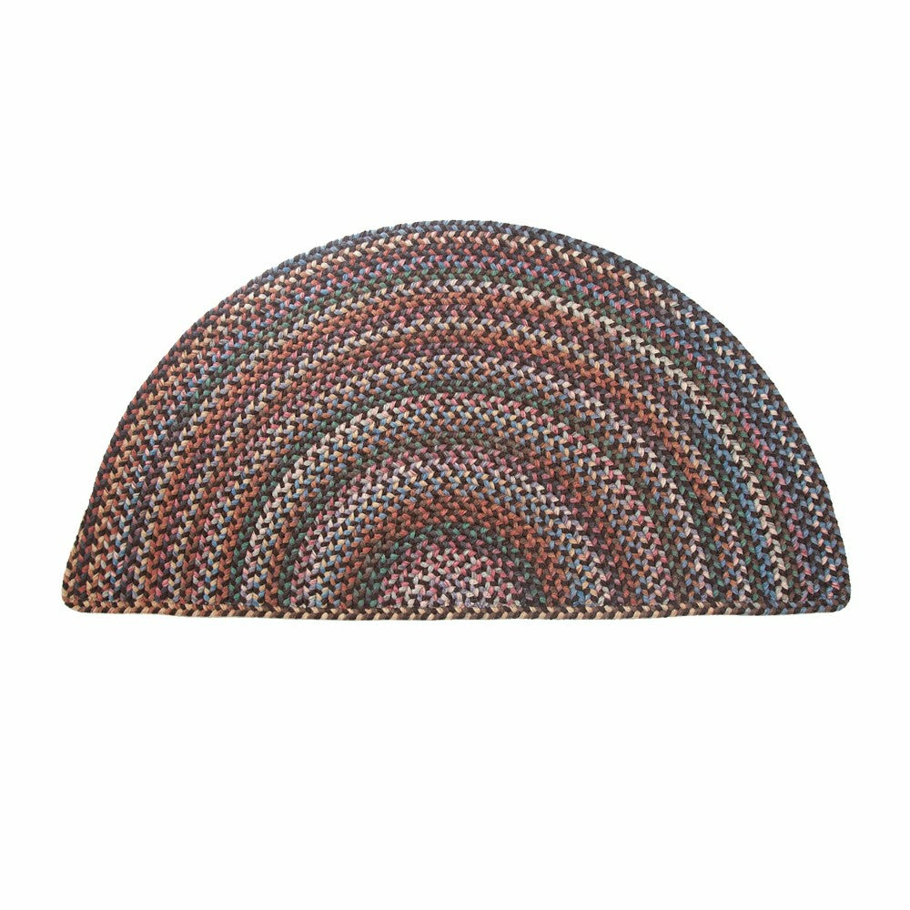 Plow & Hearth Blue Ridge Half Round Wool Braided Rug, 2' x 4'
