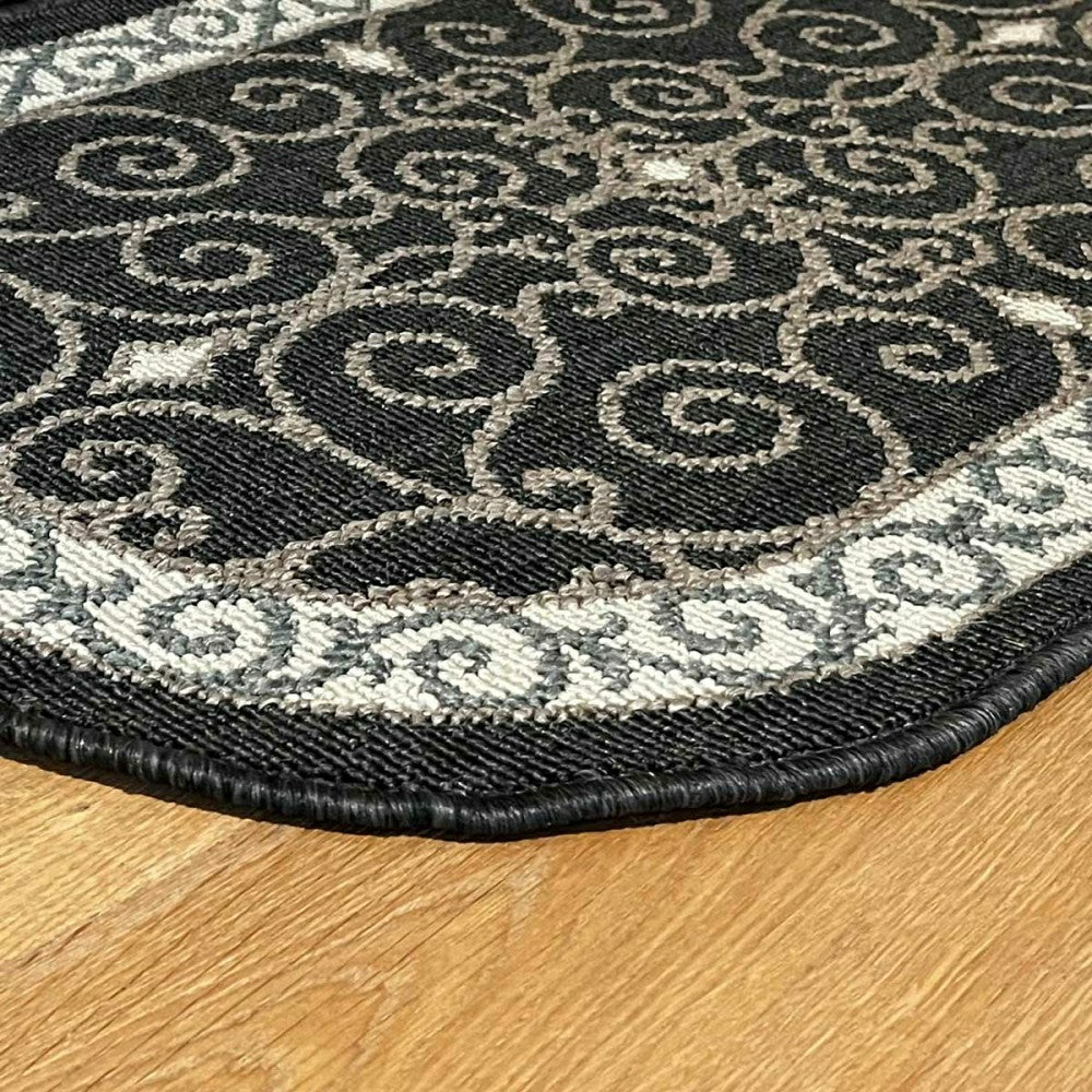 Plow & Hearth Eastly Midnight Polypropylene Rug, 23"x36"